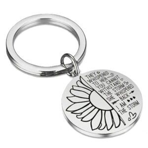 I AM THE STORM Sunflower Stainless Steel Keychain